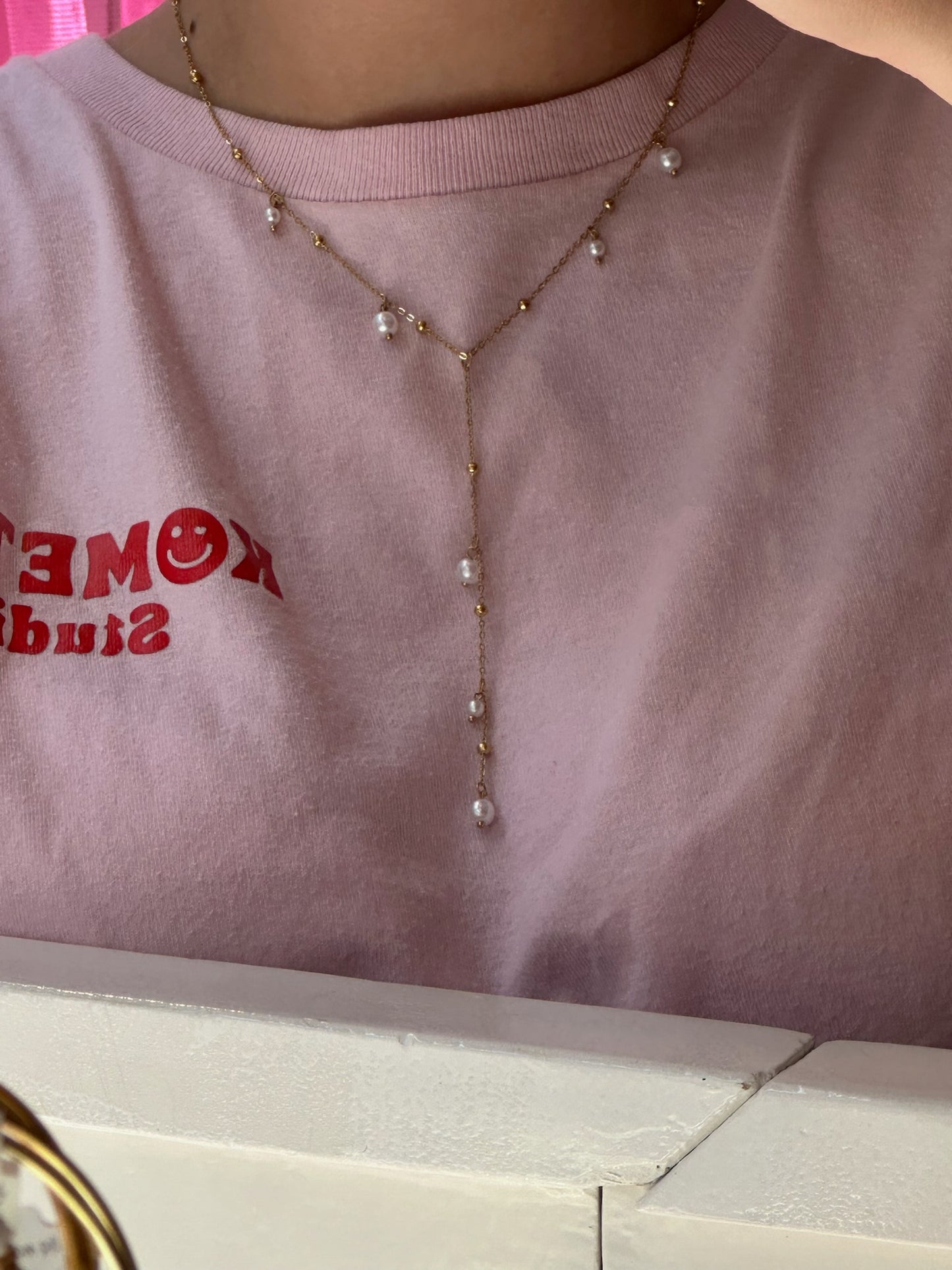 Ketting Y shaped Pearls