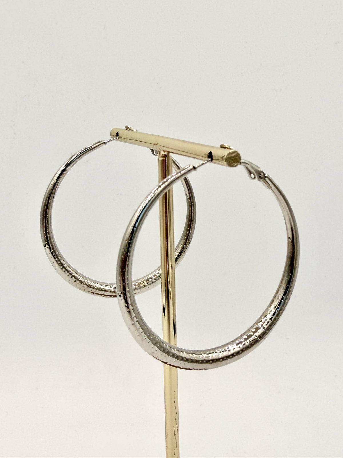 Oorbel Hoops Stip Zilver