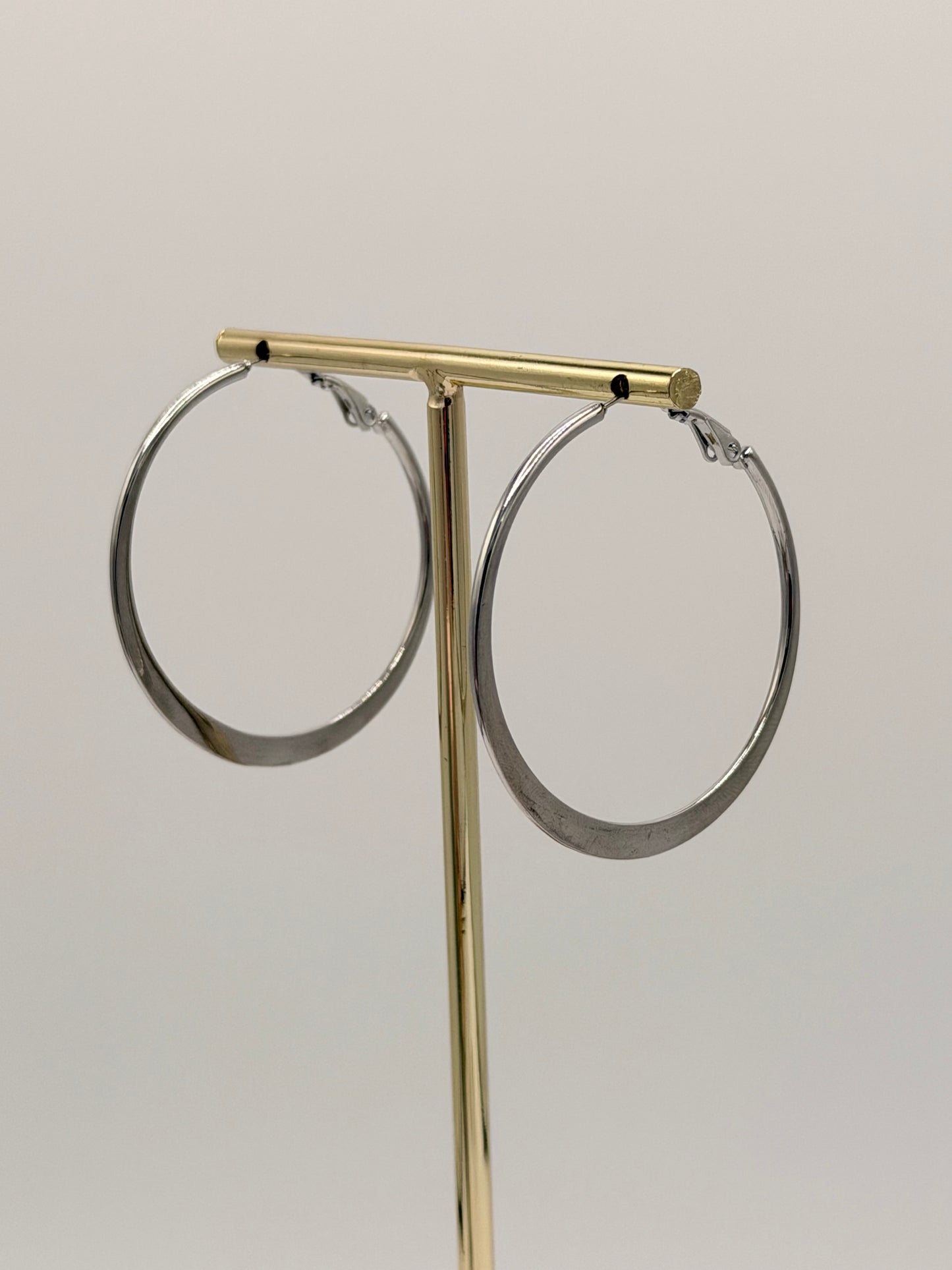 Creolen flach Silber Midi