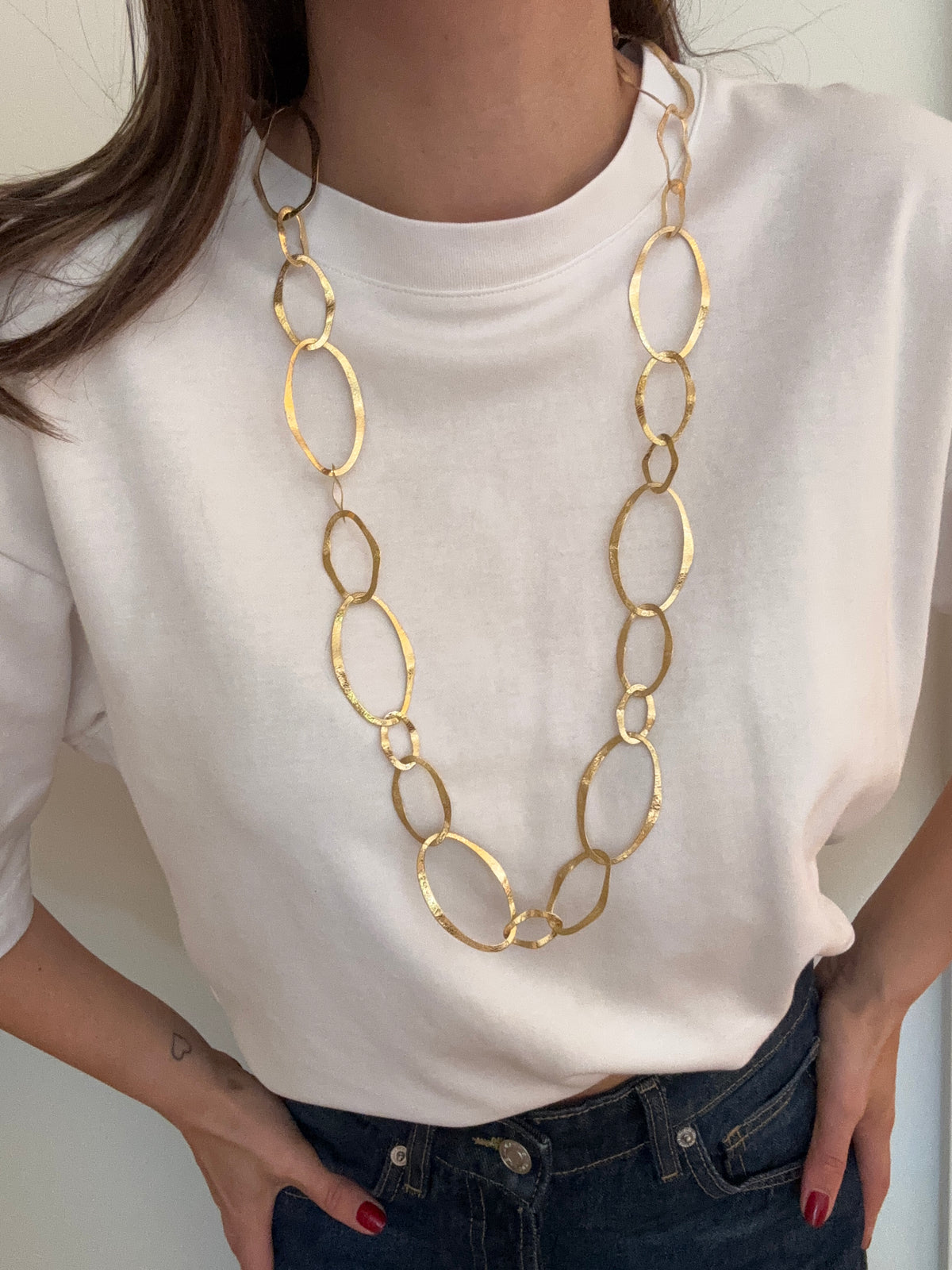 Ketting Maxi Hamered Oval
