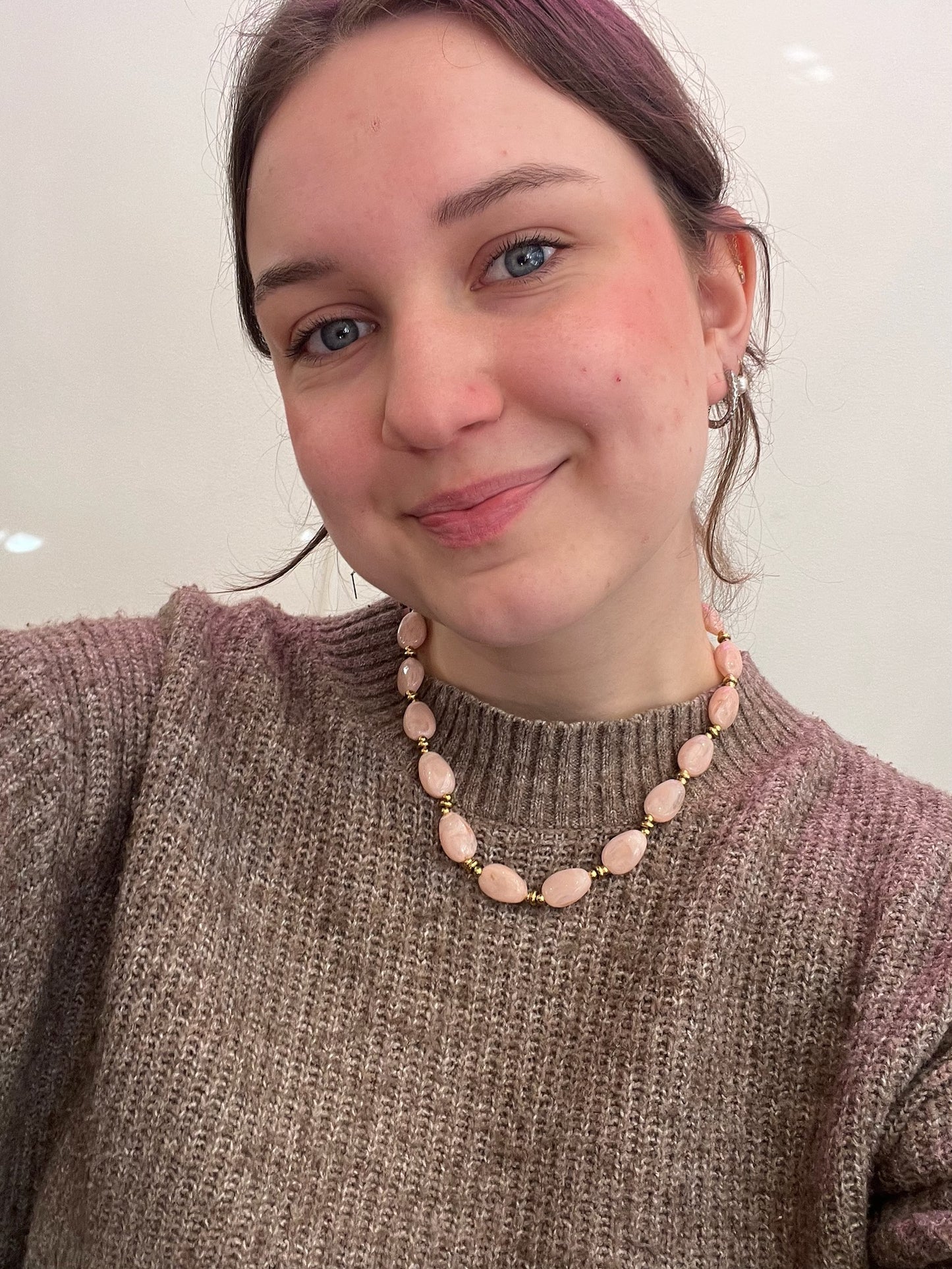 Halskette Perlen Rosa
