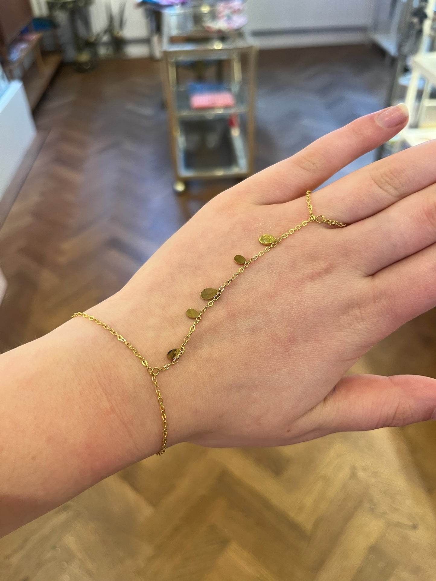 Handchain goud ovals