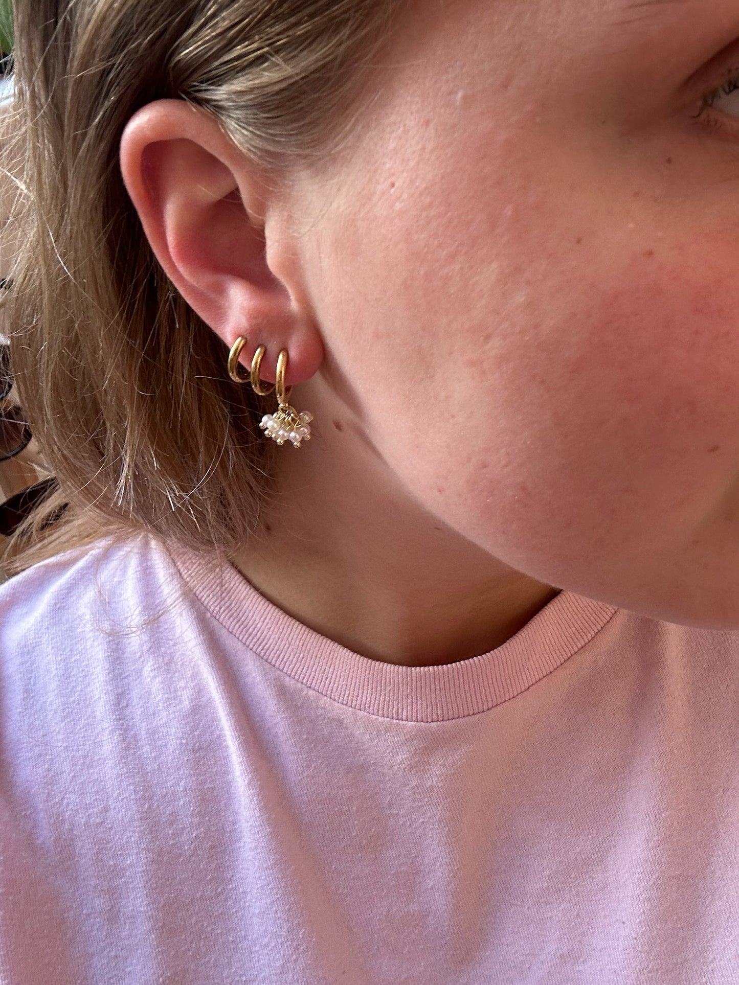 Oorbel Cluster Pearls