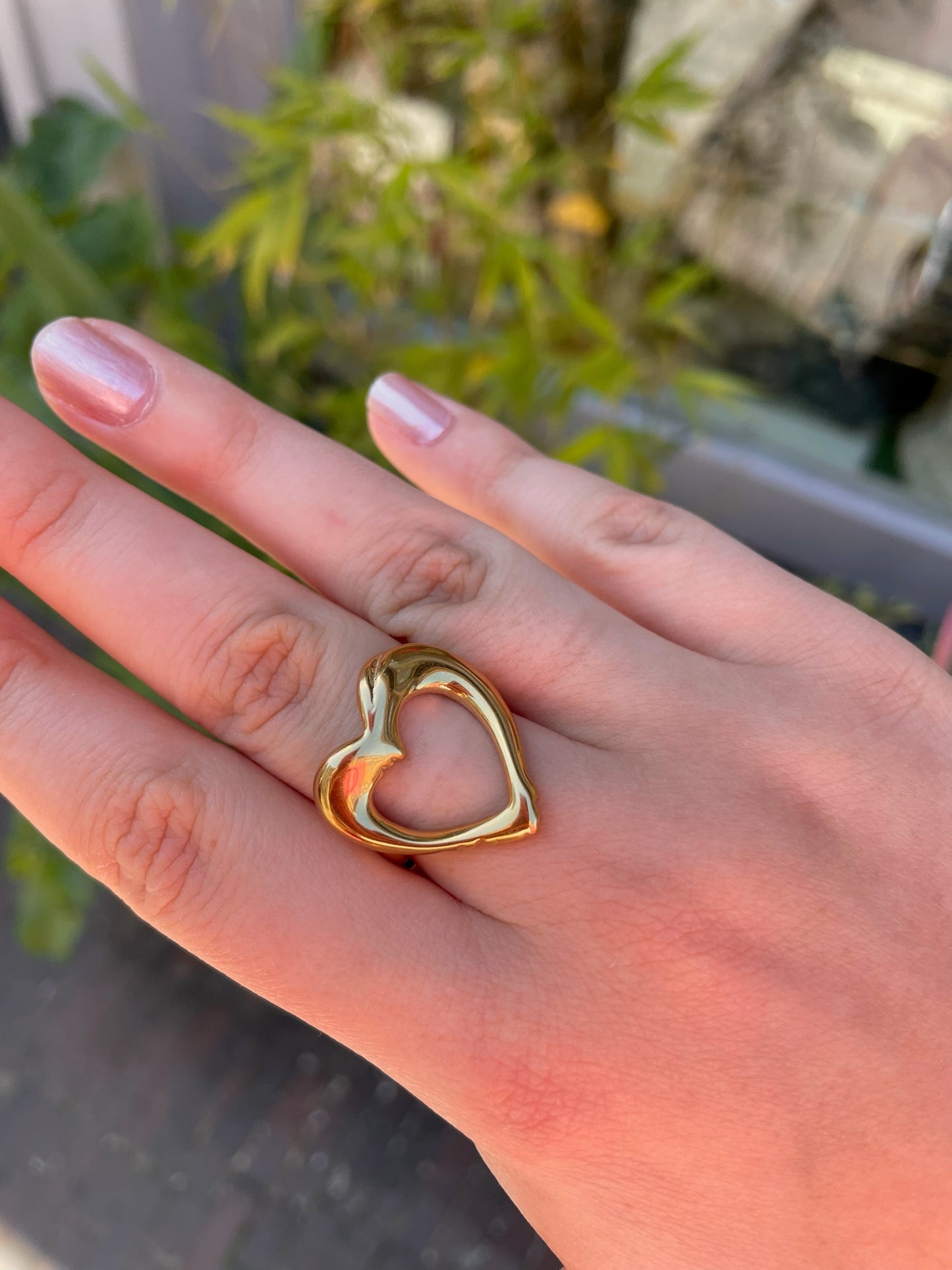 Ring Chunky Heart Goud