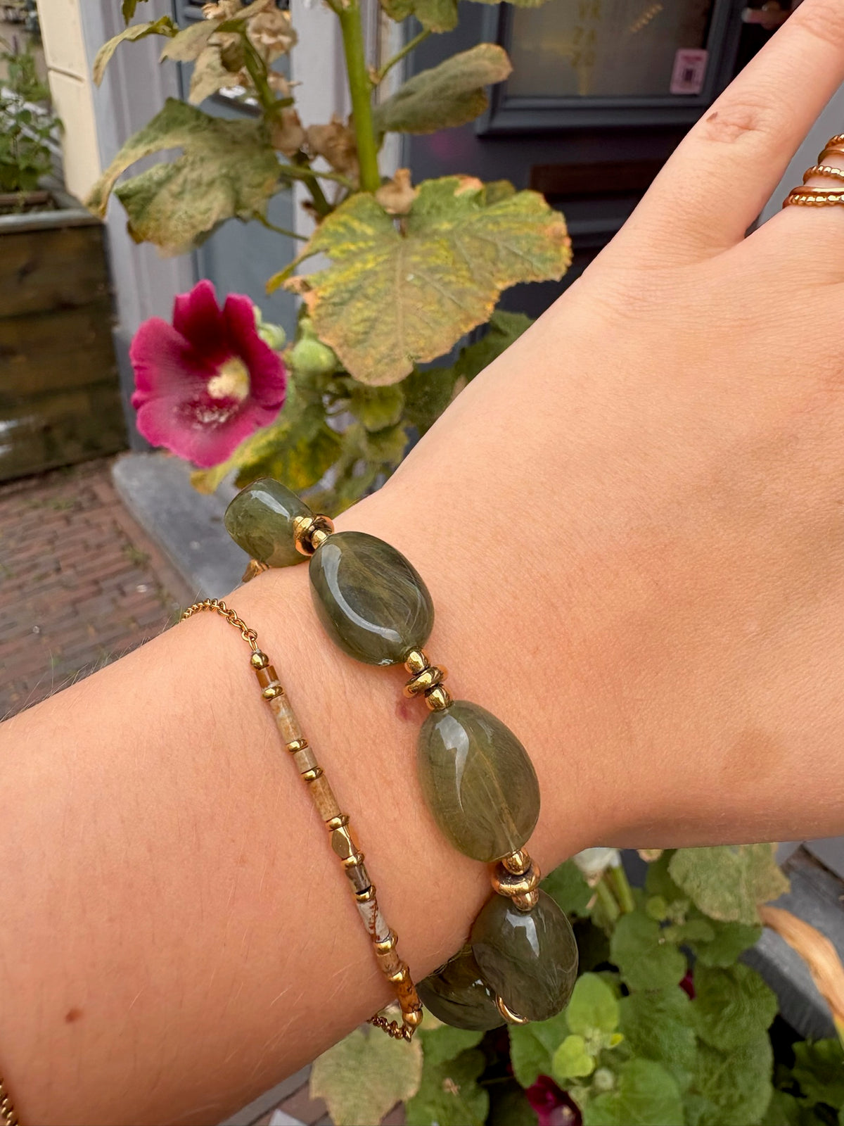 Armband Beads Olive