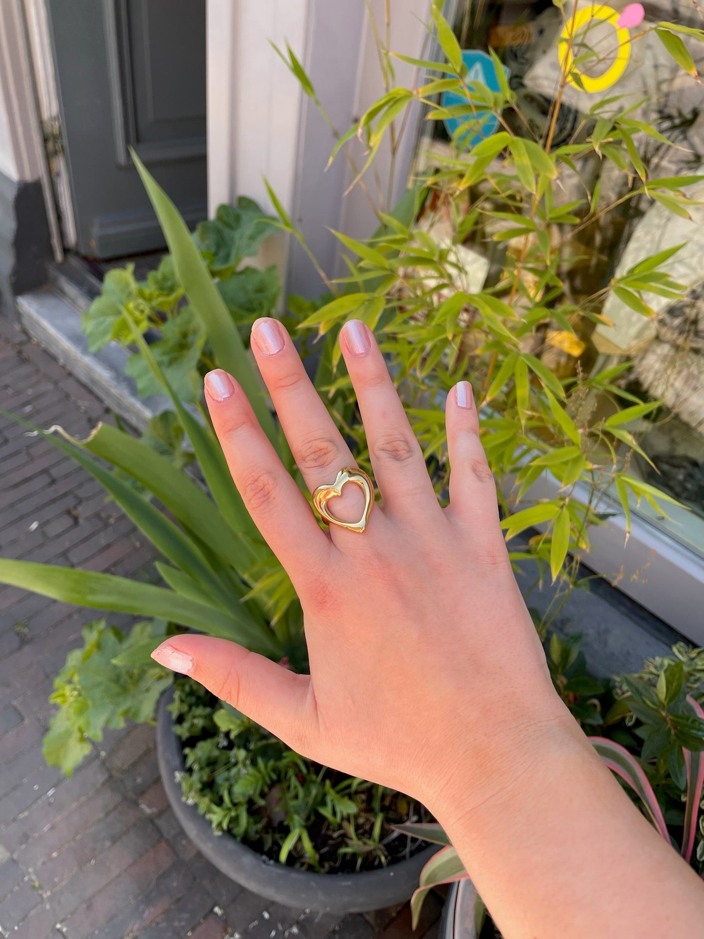 Ring Chunky Heart Goud