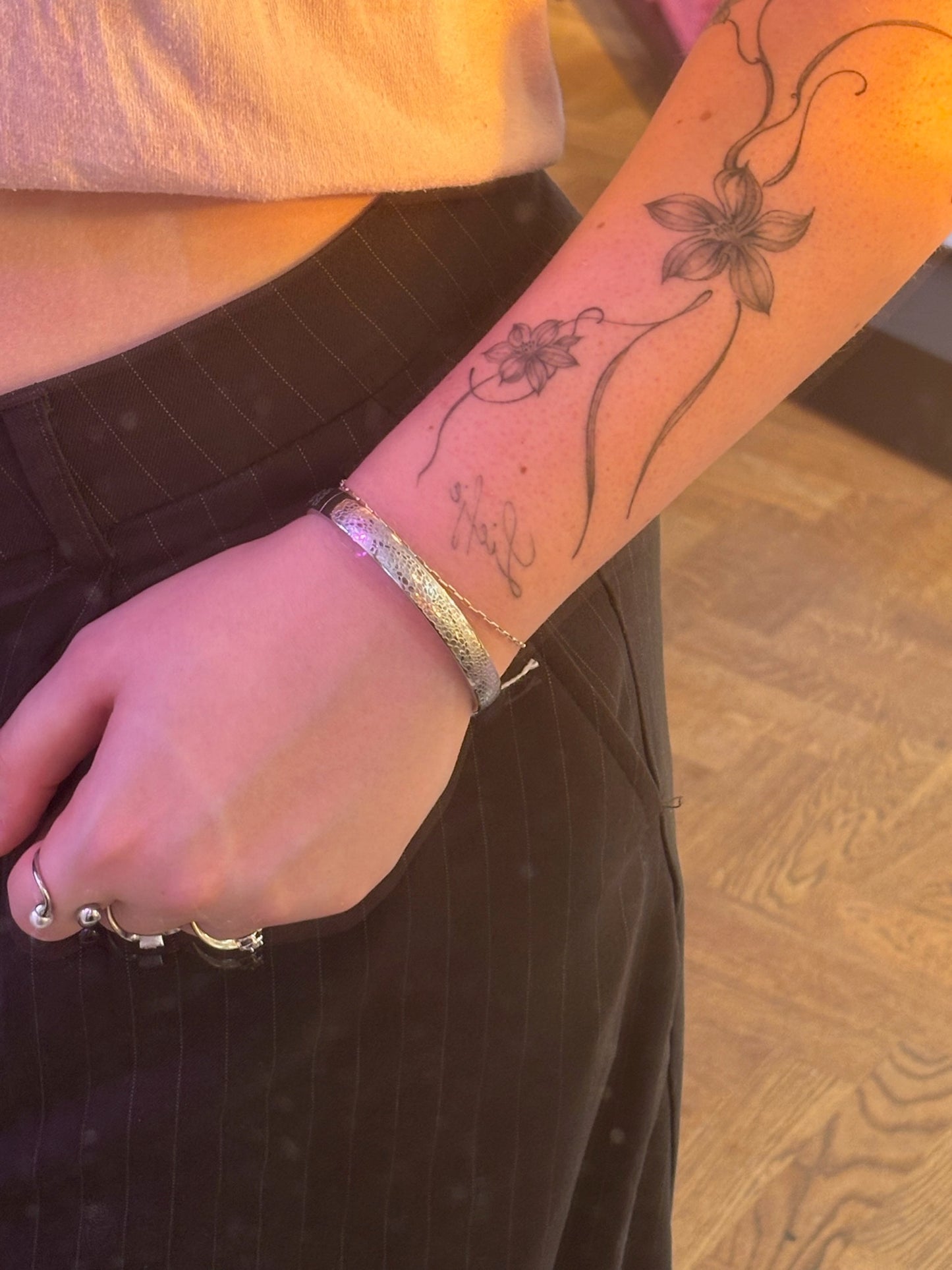Armband Armreif Muster Flecken dickes Silber