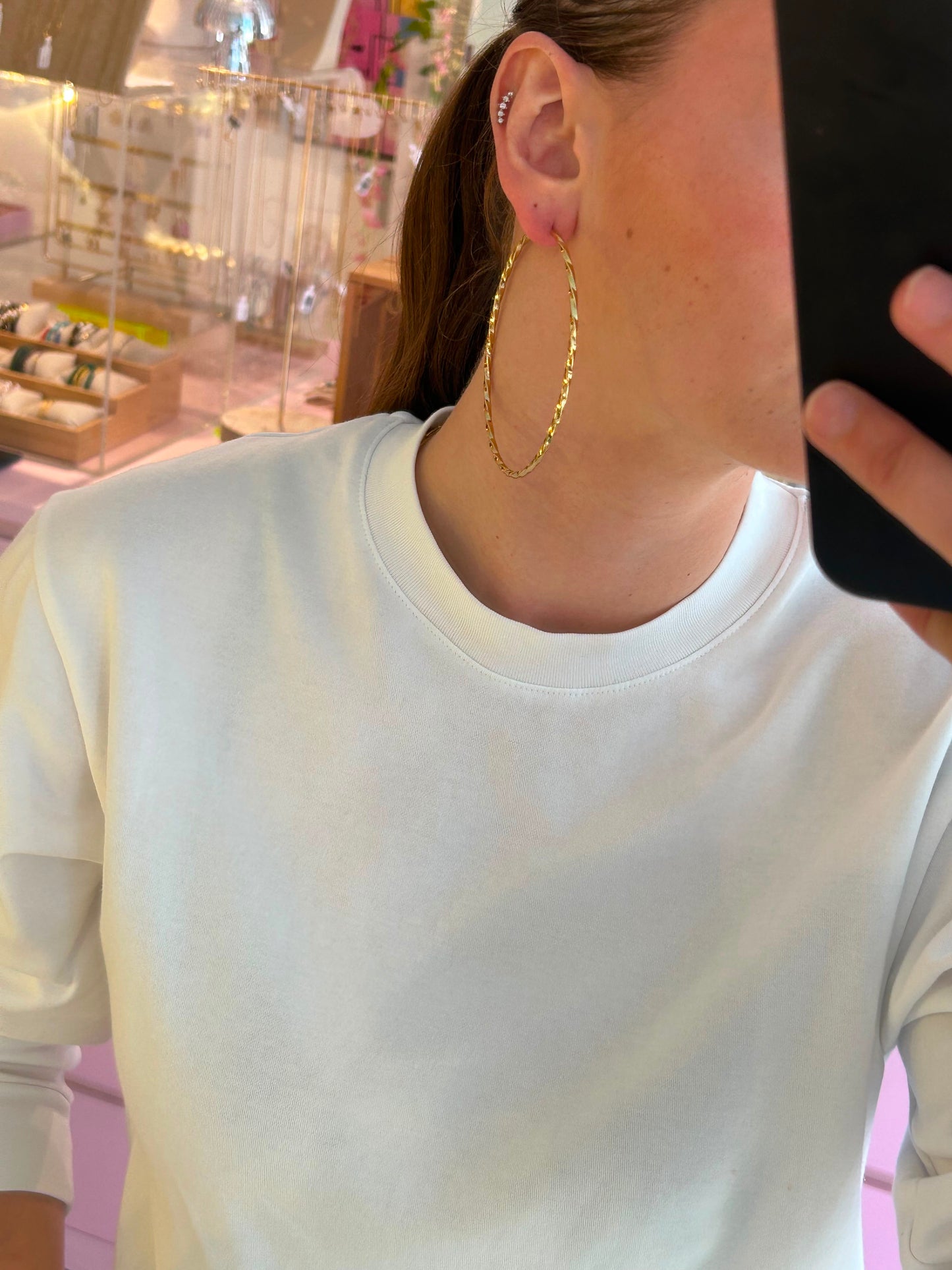 Oorbel Hoops Twisty 80