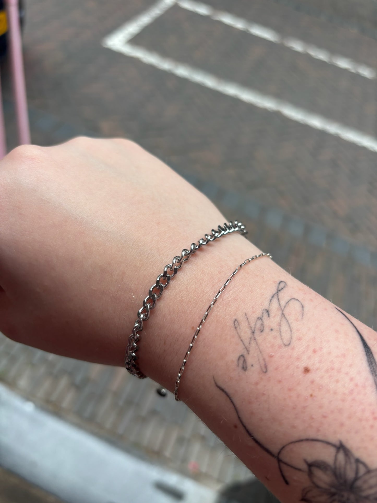 Bracelet curb link silver