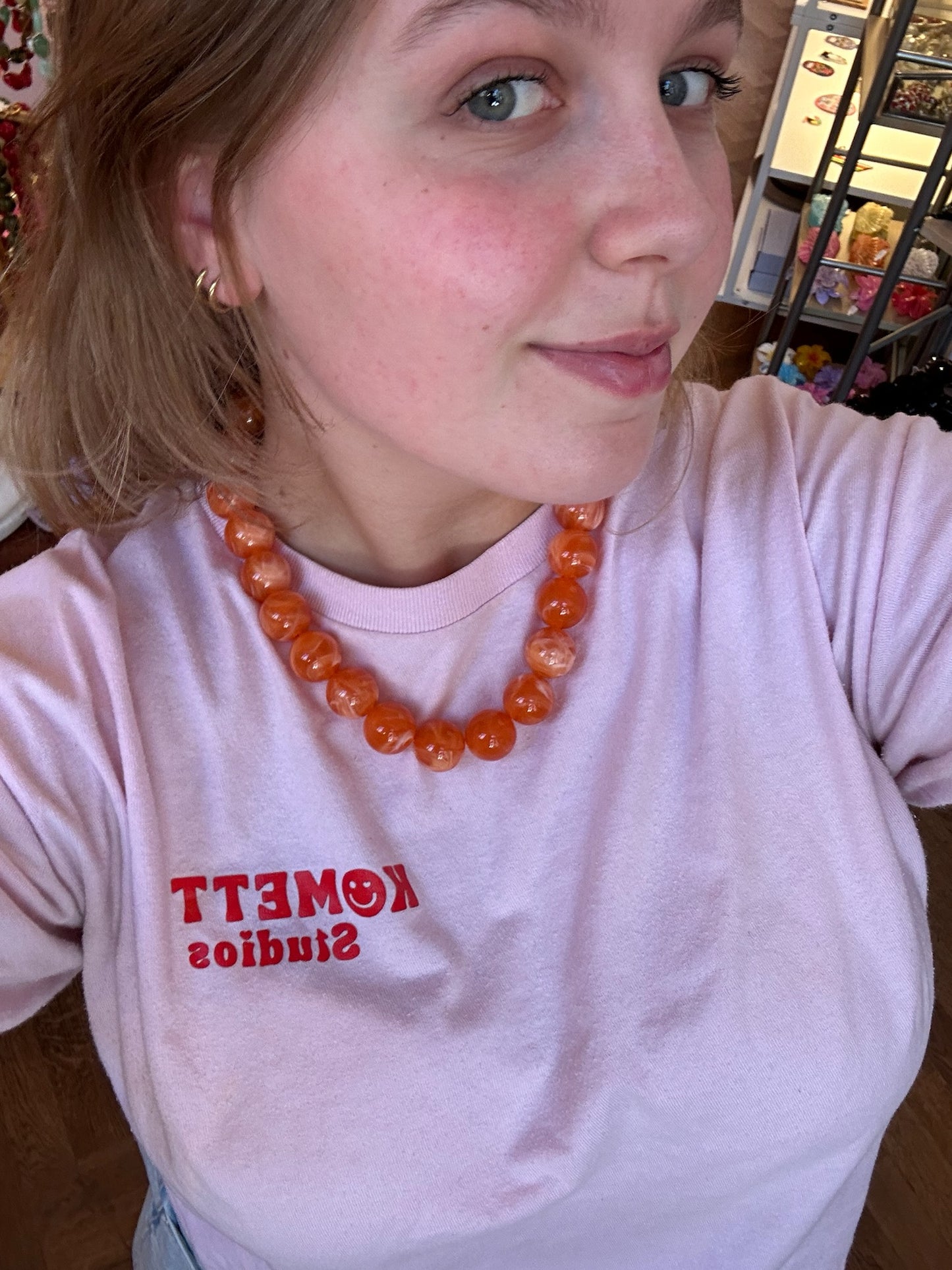 Ketting beads medium orange