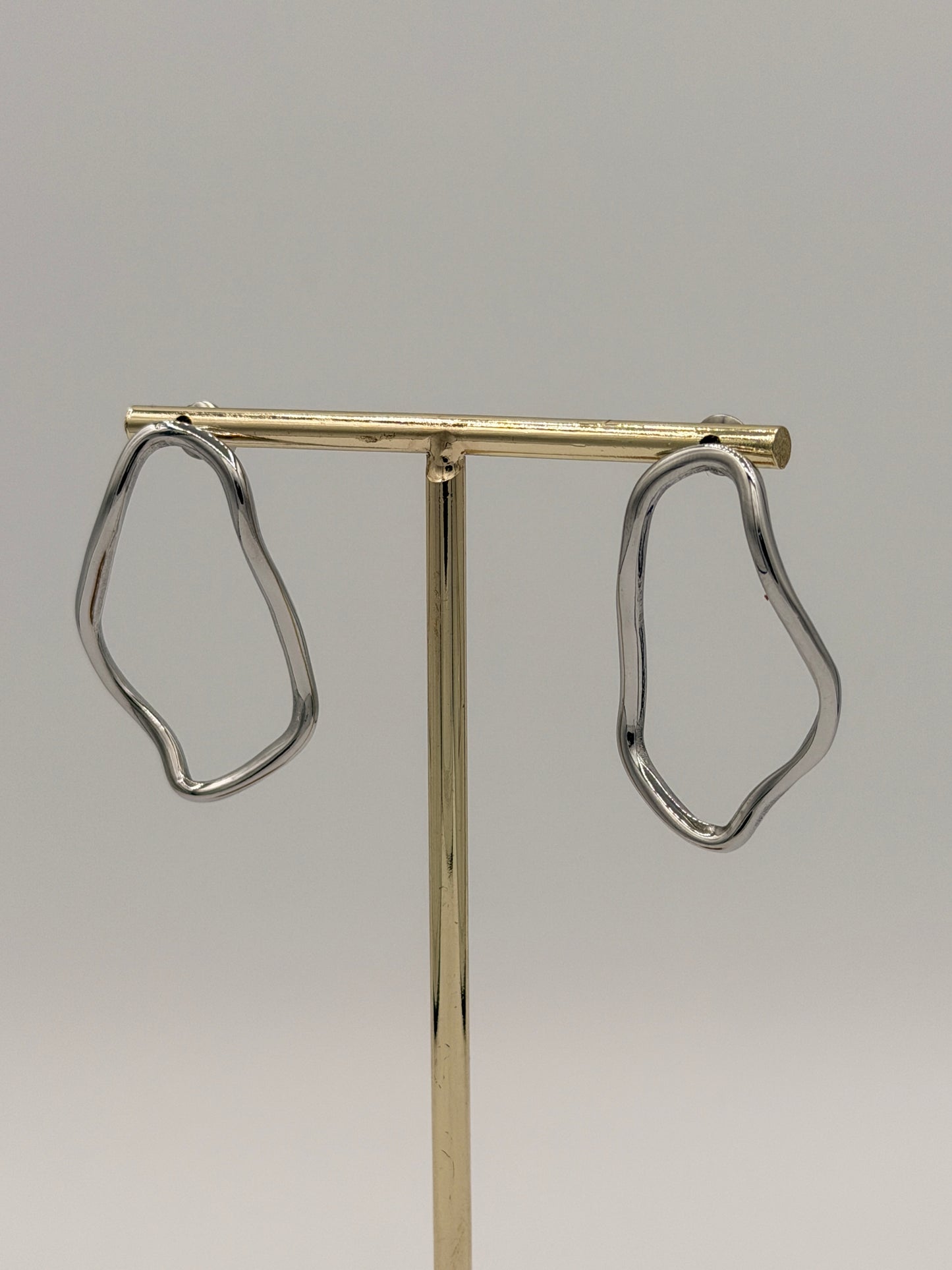 Oorbel oval short zilver