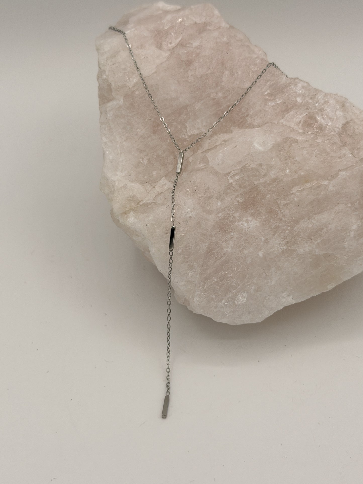 Ketting y mini sticks zilver