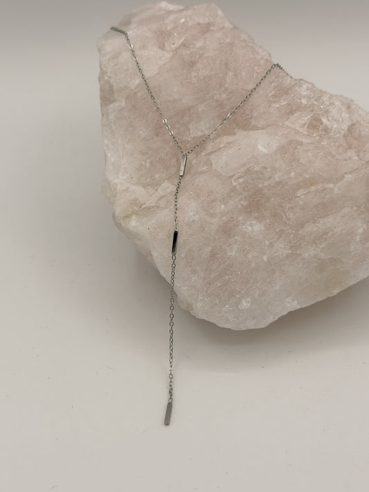 Ketting y mini sticks zilver