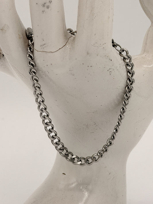 Armband schakel gourmet zilver