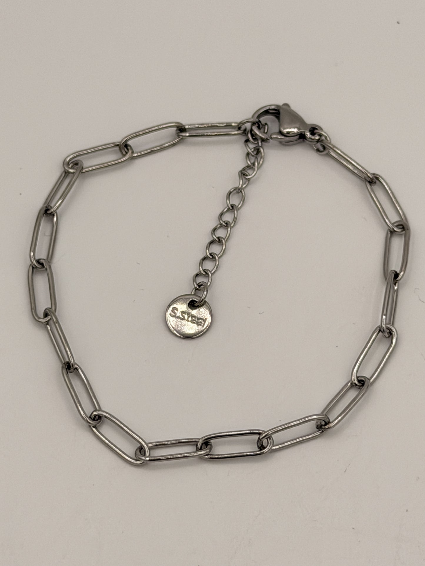 Armband  schakel simple zilver