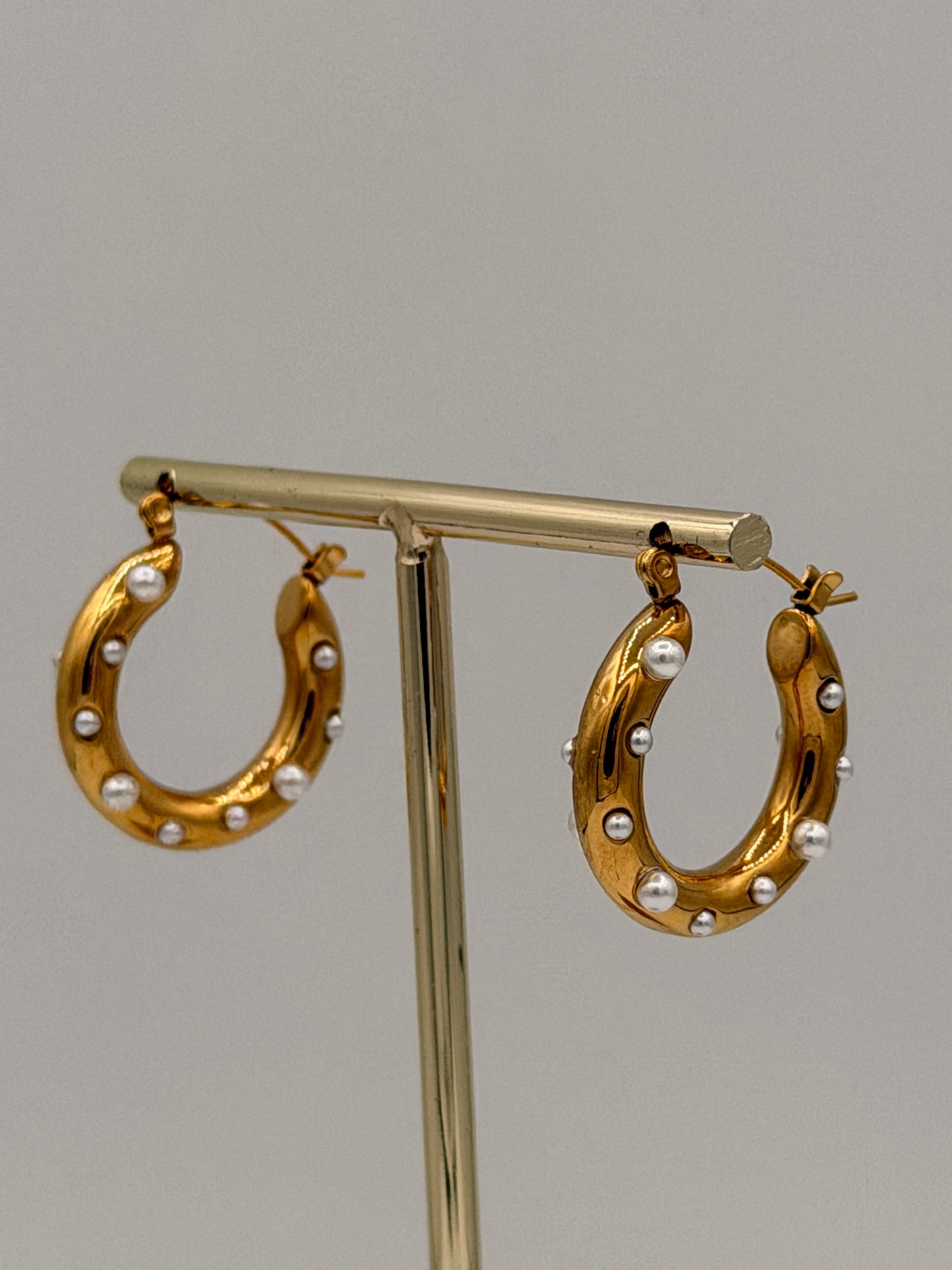Oorbel Hoops Pearl Love