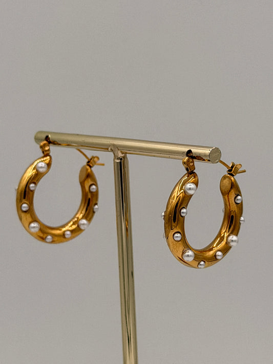 Oorbel Hoops Pearl Love