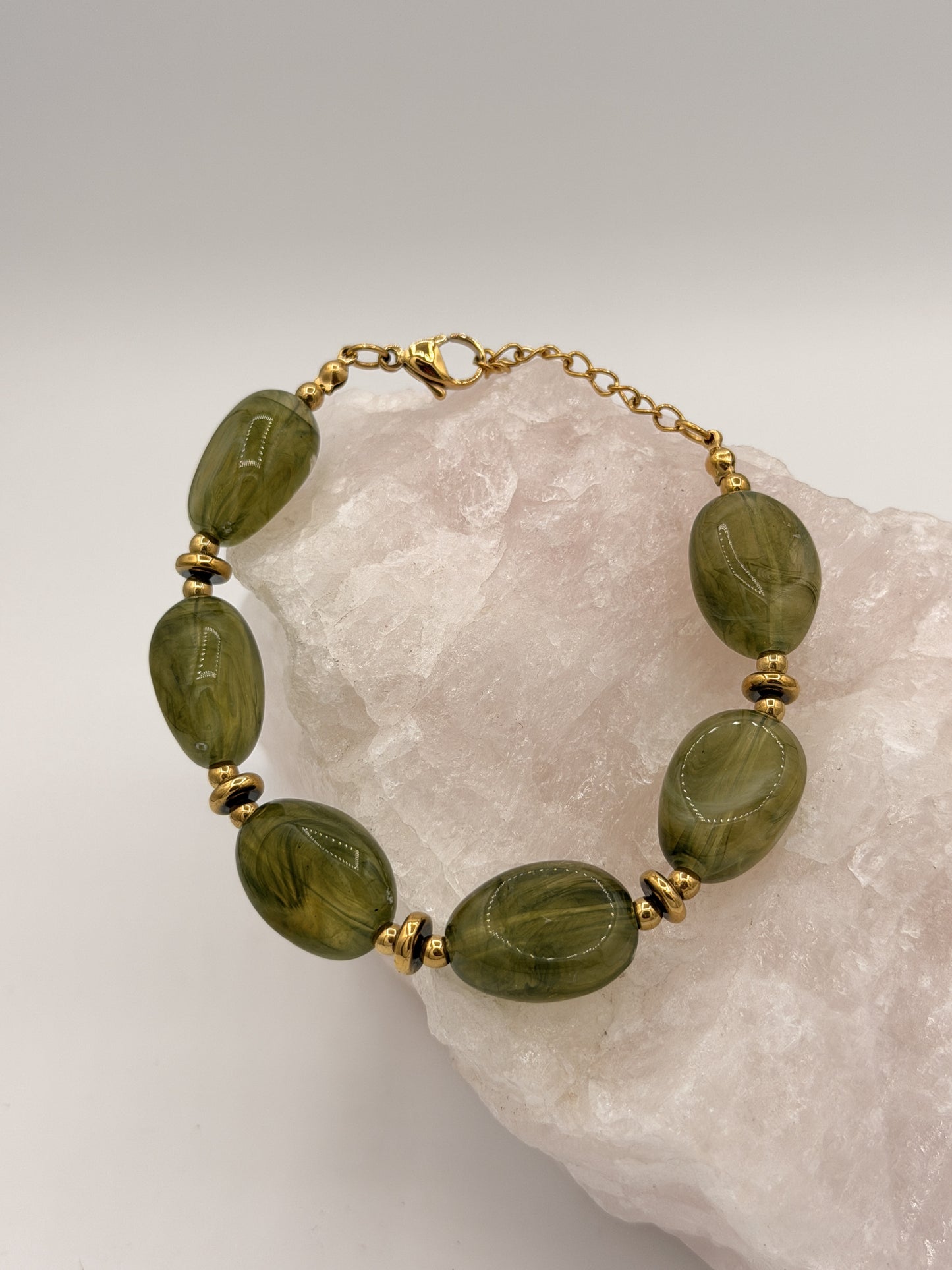 Armband beads olive