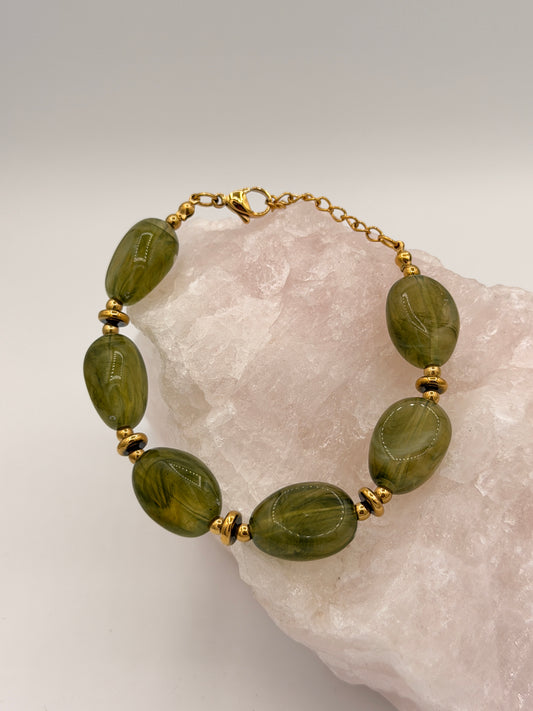 Armband Beads Olive