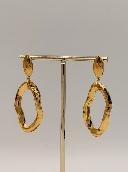 Oorbel Oval Wave Drop