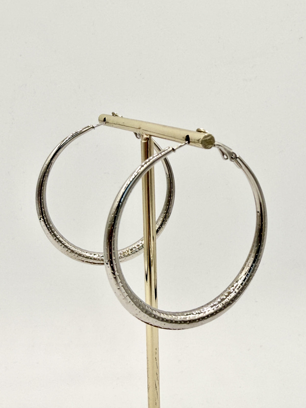 Oorbel Hoops Stip Zilver
