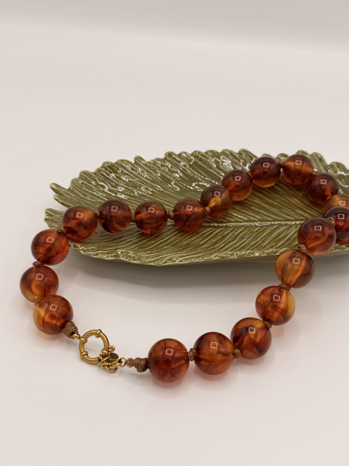 Ketting Beads Brown Rope
