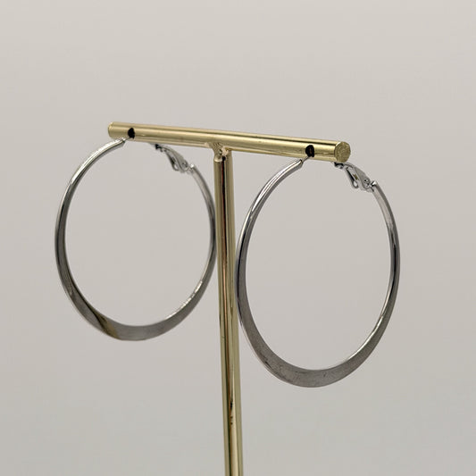 Hoops Flat Silver Midi