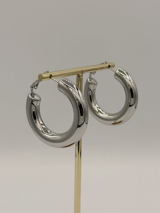 Hoops silver Chunky S