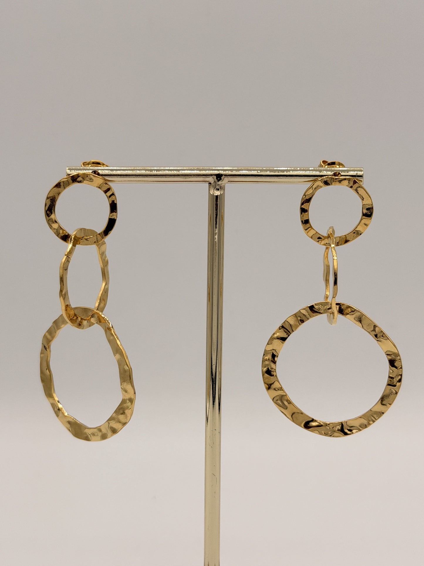 Earring Rounds Hammered