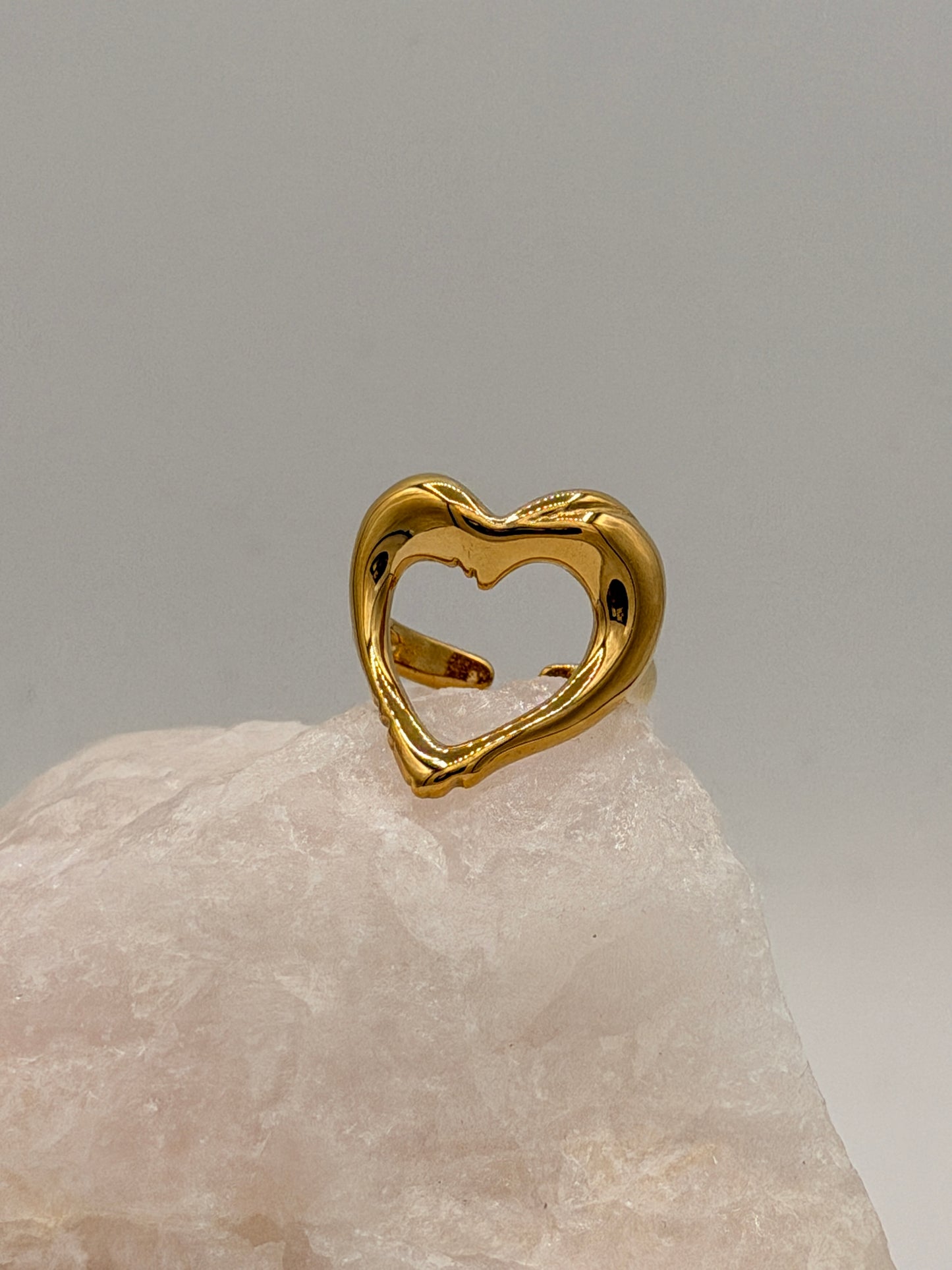 Ring Chunky Heart Goud