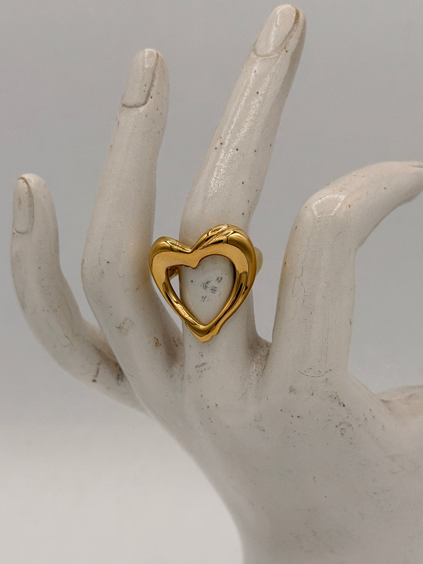 Ring Chunky Heart Goud
