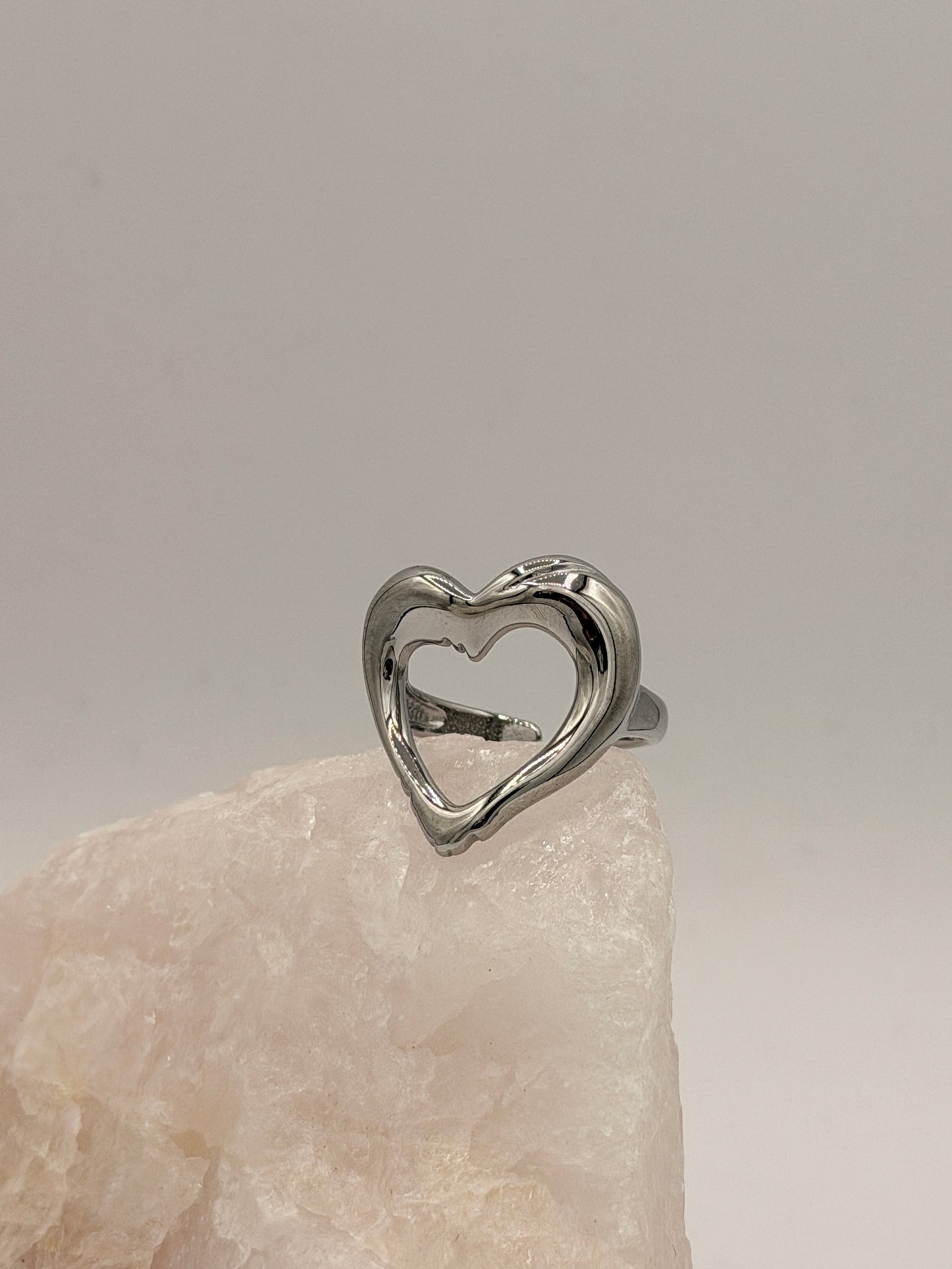 Ring Chunky Heart Zilver