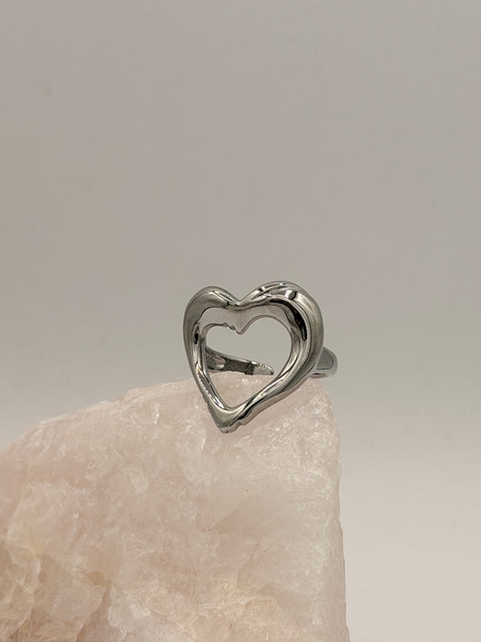 Ring Chunky Heart Zilver