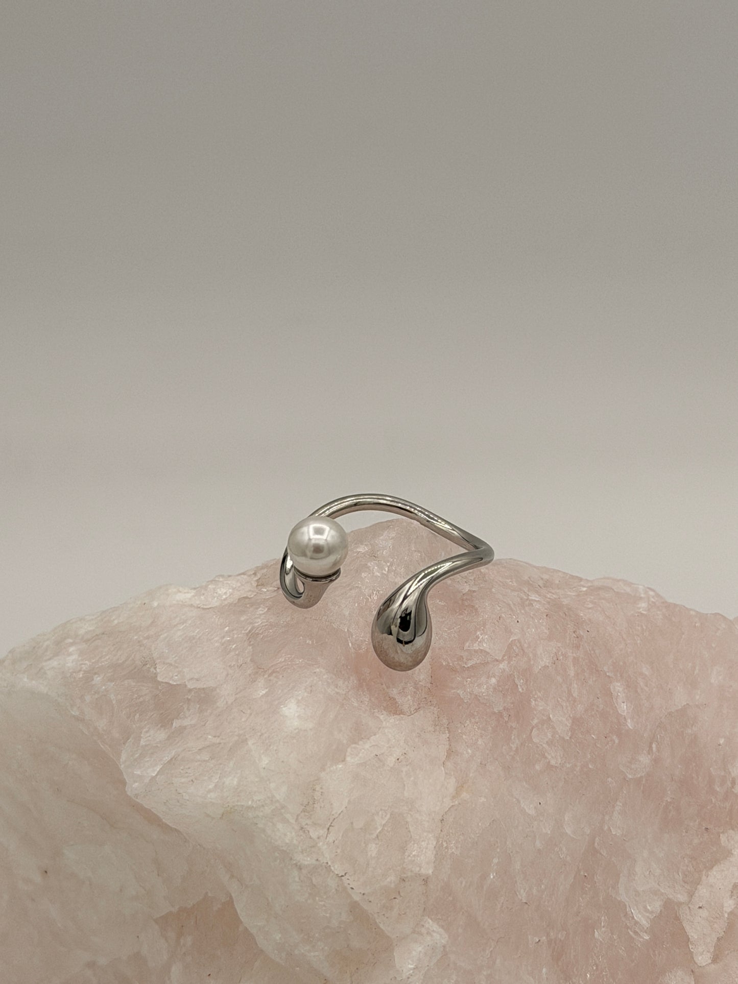 Ring Drip Pearl / Zilver