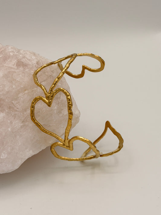 Armband Manchet Hearts Gold