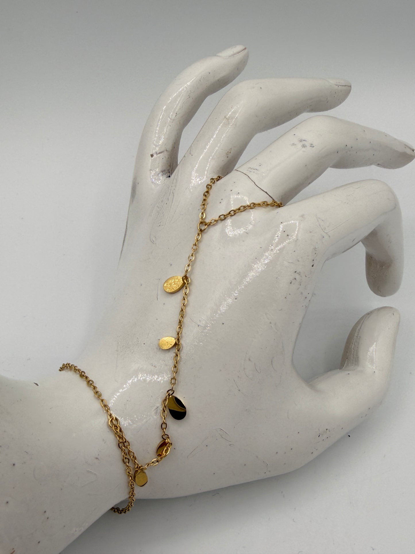 Handchain goud ovals