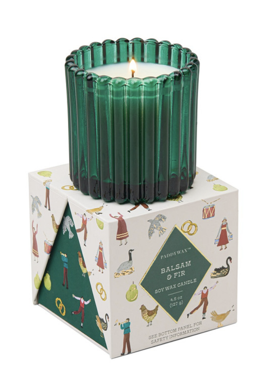 Ribbed Glass Candle - Christmas Balsam Fir